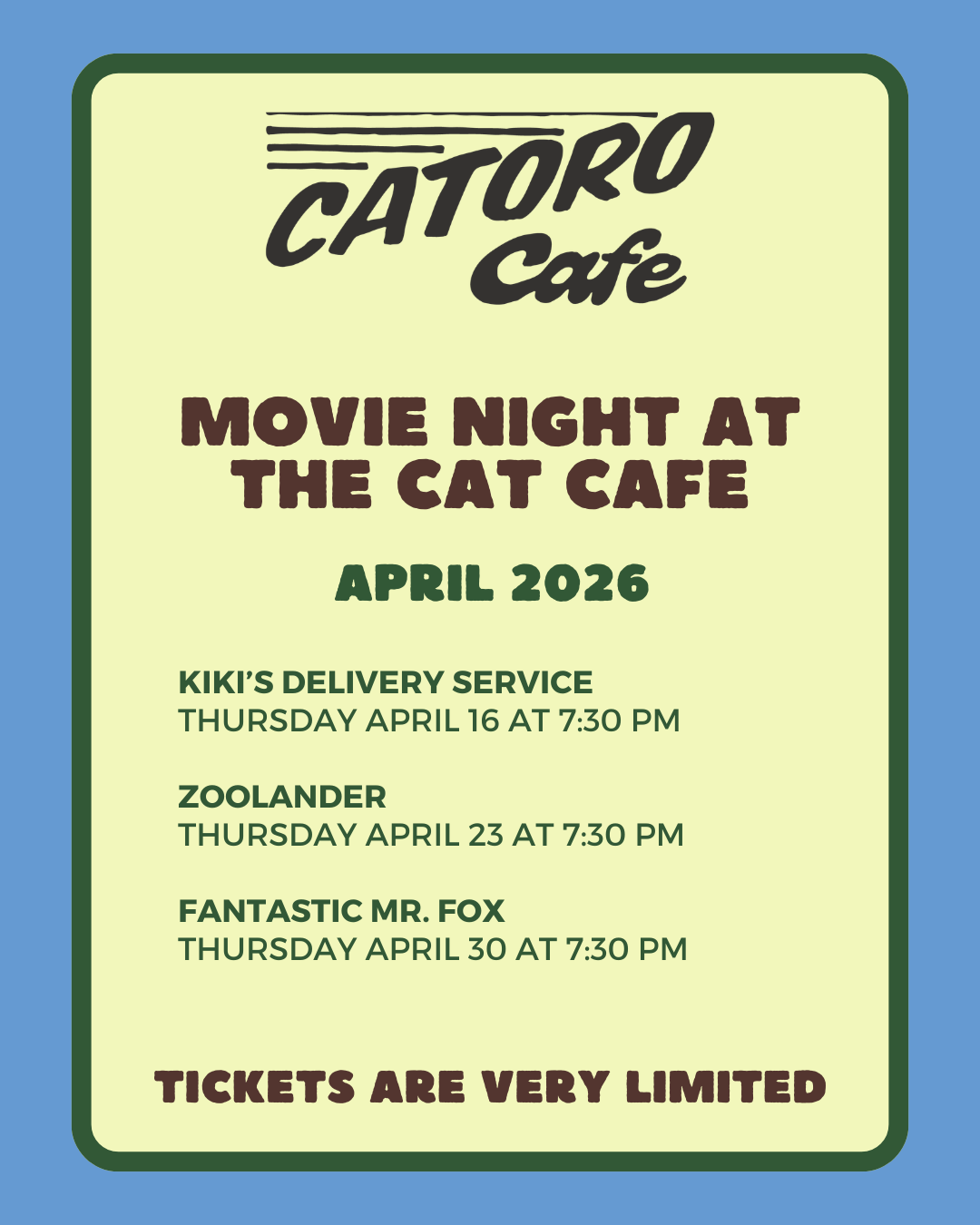 Catoro Movie Nights - April 2026