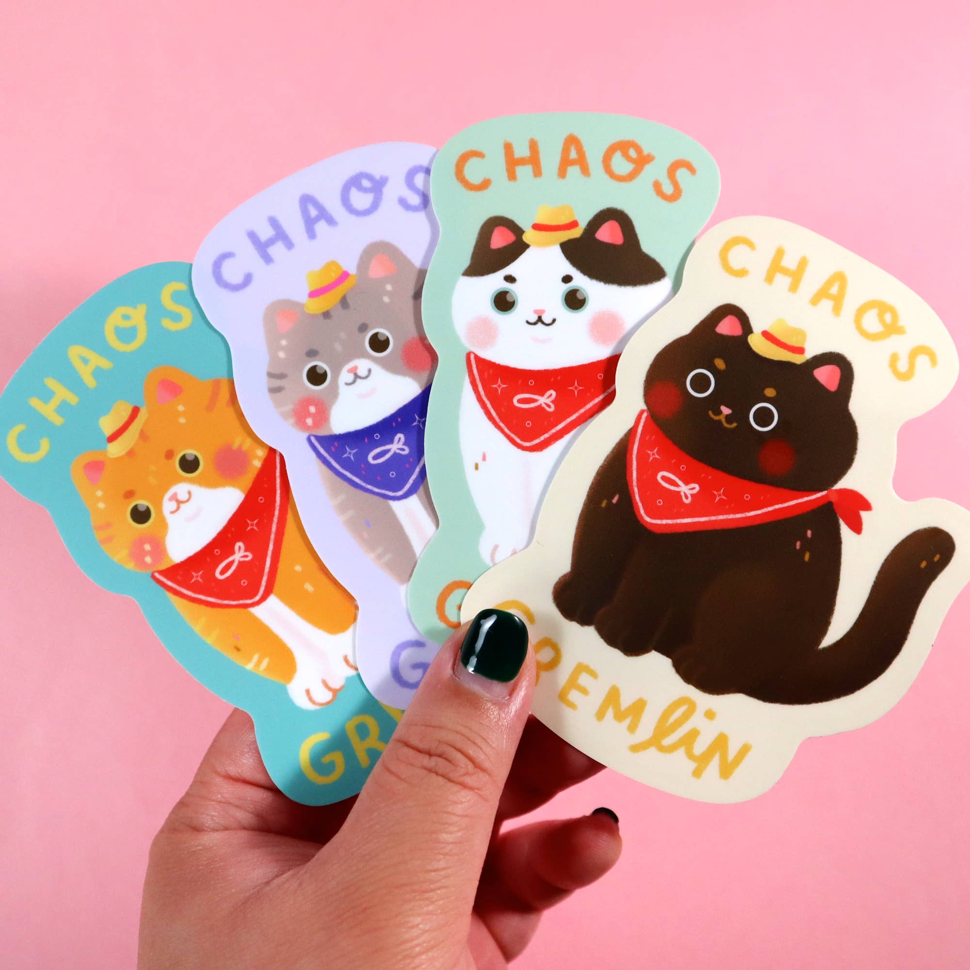 Chaos Gremlin Cat Stickers: Black Cat
