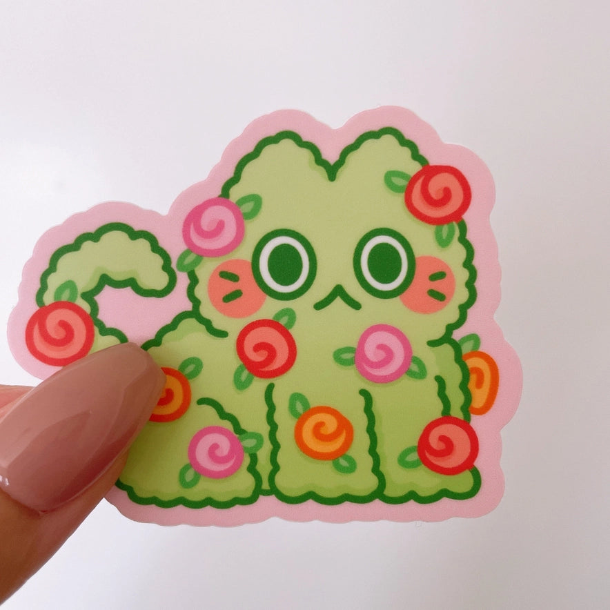 Rosebush Cat Sticker