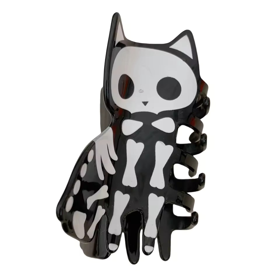 Skeleton Cat Claw Clip