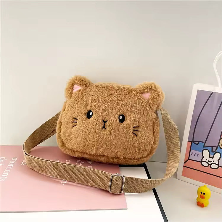 Plush Cat Crossbody Bag