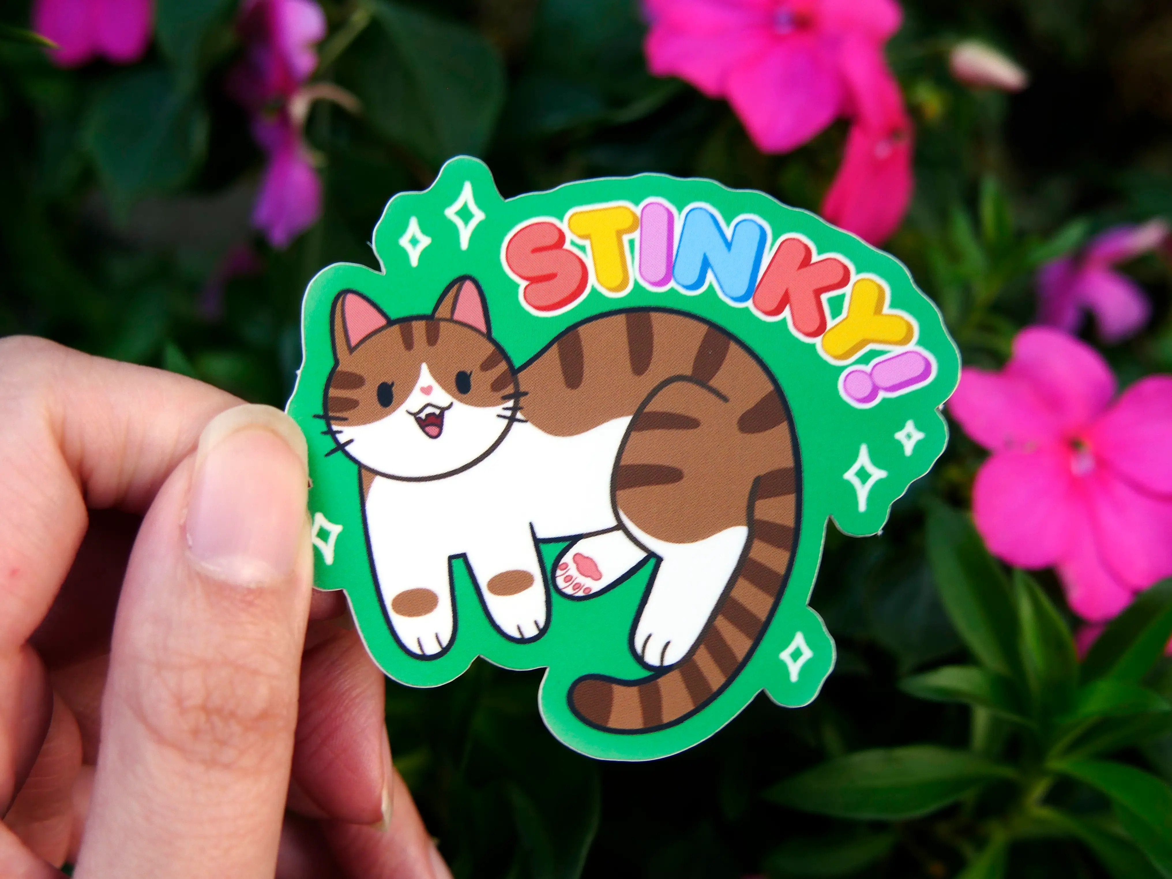 Stinky Tabby Cat Sticker