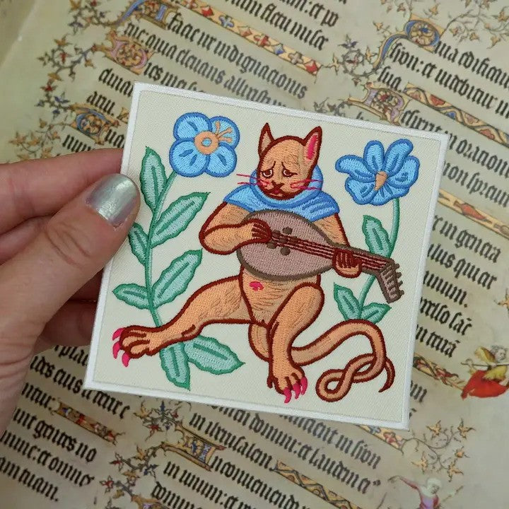 Sad Medieval Cat Iron-on Patch