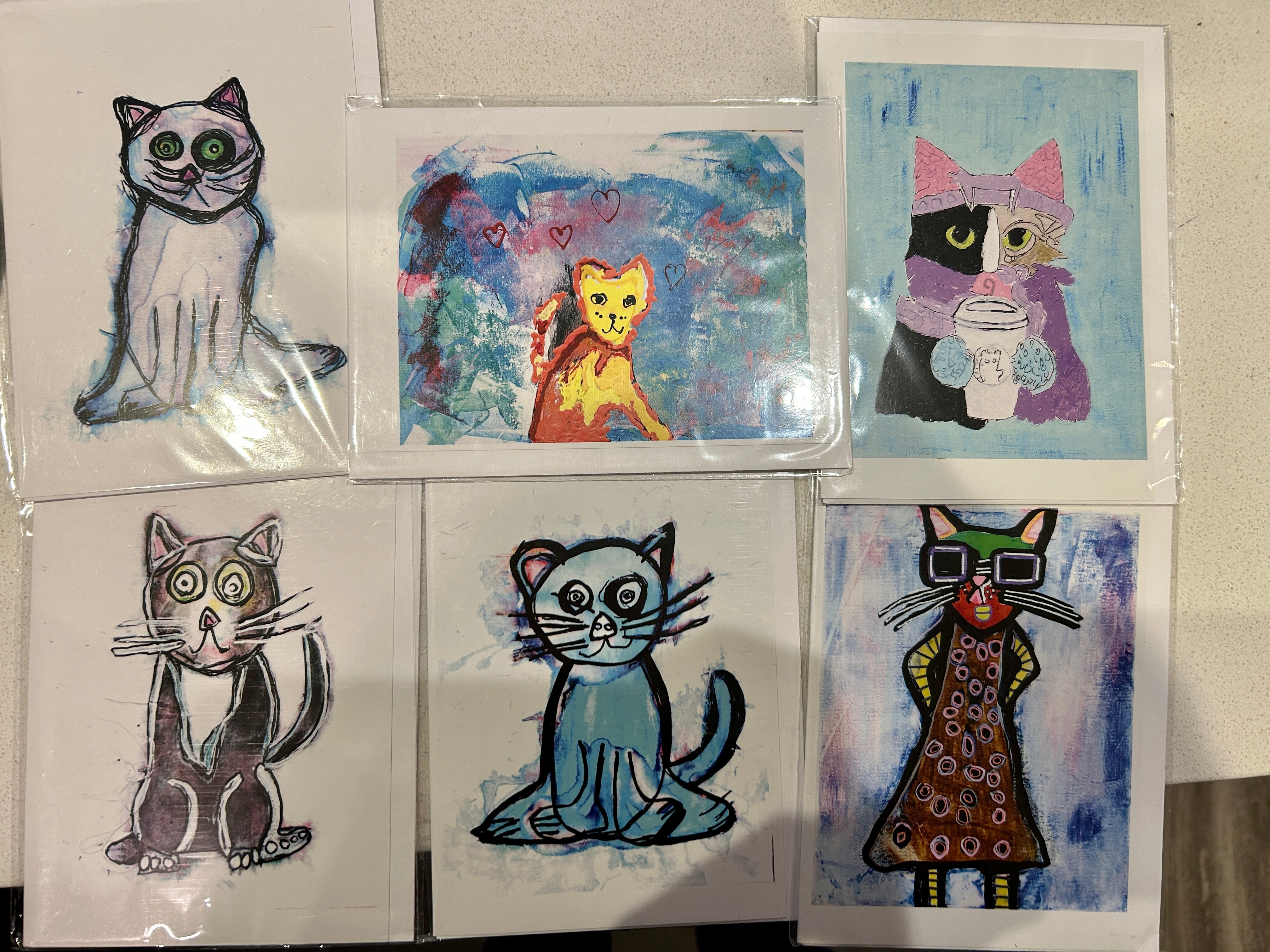 Cat Note Greeting Cards - by Alternatives Gallery & Studio