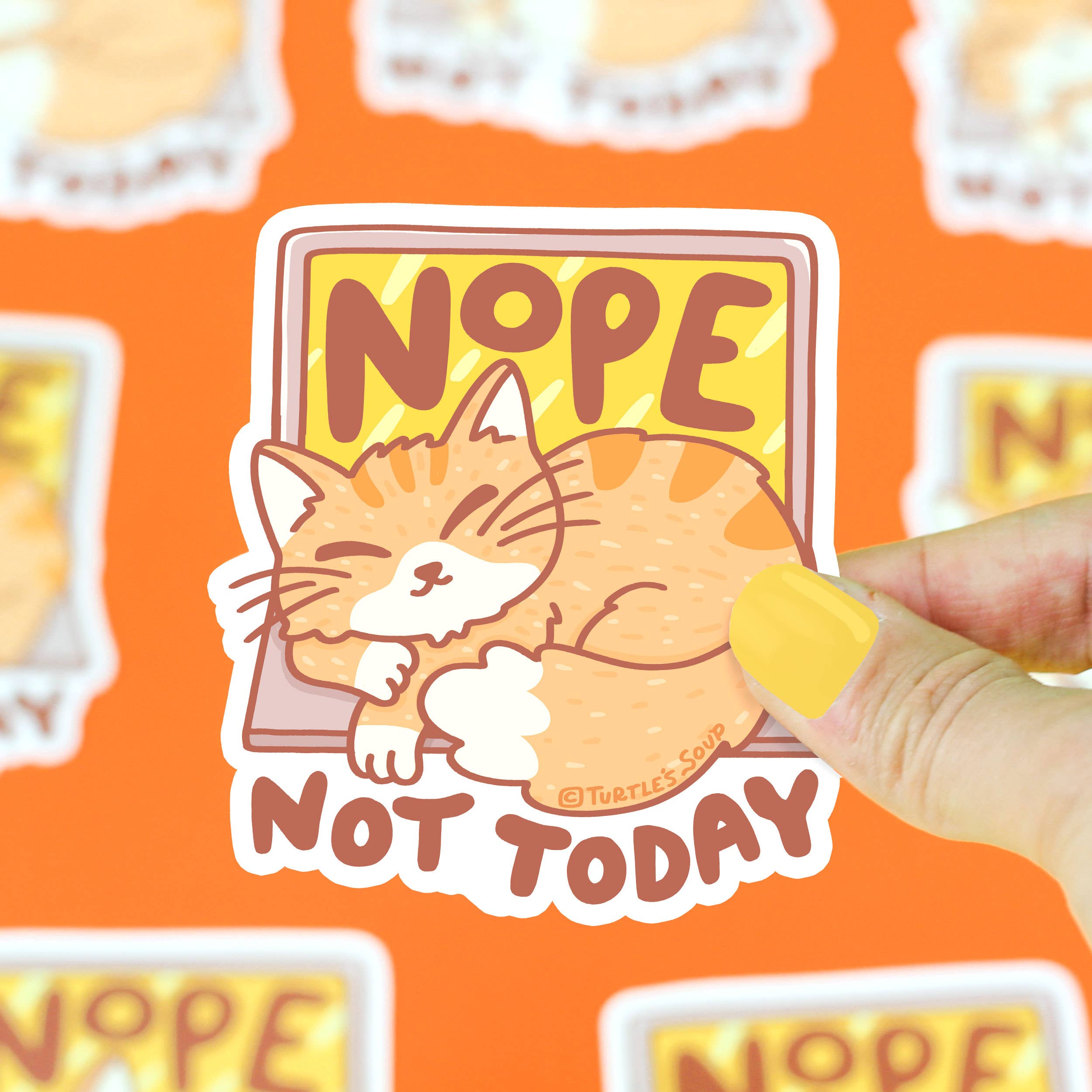 Nope Not Today Kitty Cat Vinyl Sticker