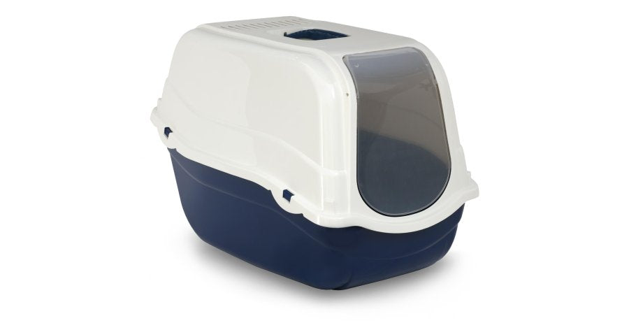 Bergamo Romeo Covered Litter Pan with Filter - Blue - Catoro