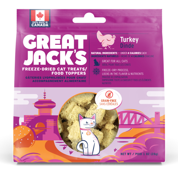 Great Jack's Cat FD Treats/Topper Turkey 28g