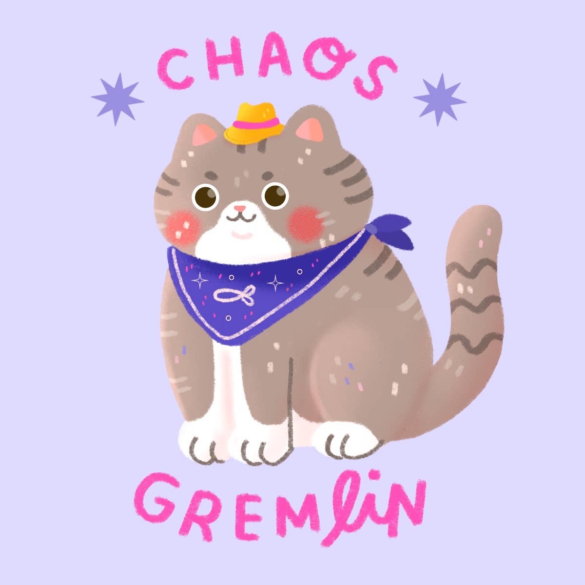 Chaos Gremlin Cat Stickers: Gray Cat