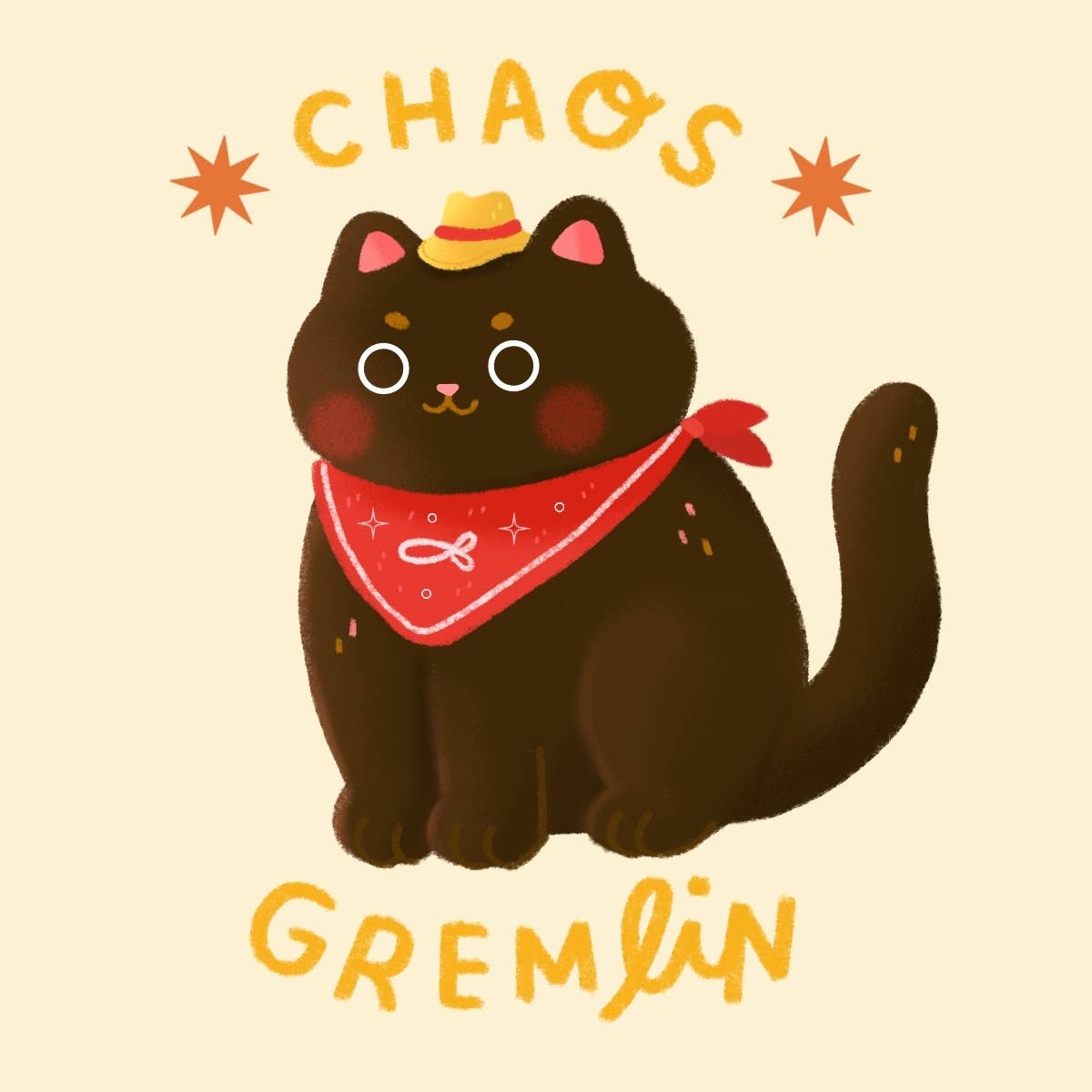 Chaos Gremlin Cat Stickers: Black Cat