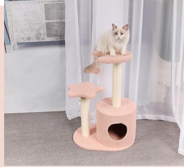 Sisal Cat Climbing Tree (Pink) - Catoro Pets