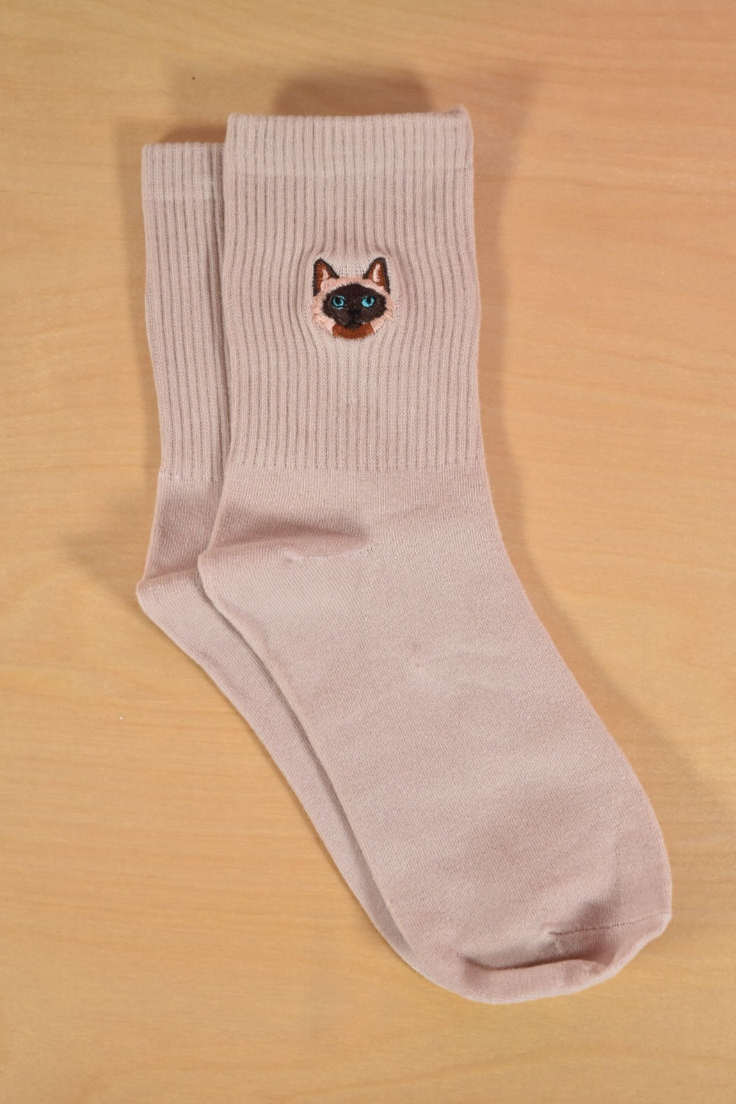 Embroidered Cat Socks