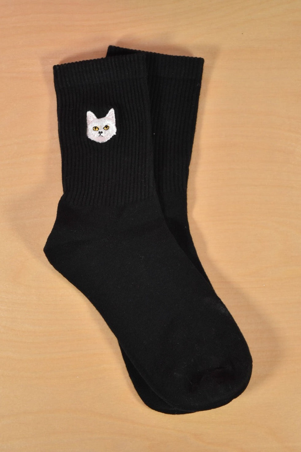 Embroidered Cat Socks
