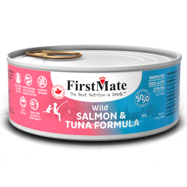 FirstMate Cat GF 50/50 Wild Salmon/Wild Tuna (156g/5.5 oz) - Catoro
